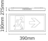 JCC Lighting - JC50322 - JCC Lighting Part Number JC50322 3W Exit box self-test PC Housing/Acrylic c/w down legend IP20
