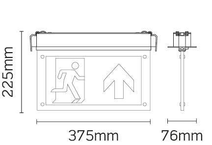 JCC Lighting - JC50326 - JCC Lighting JC50326 Recessed Exit Blade Maintained 3M IP20 without legend