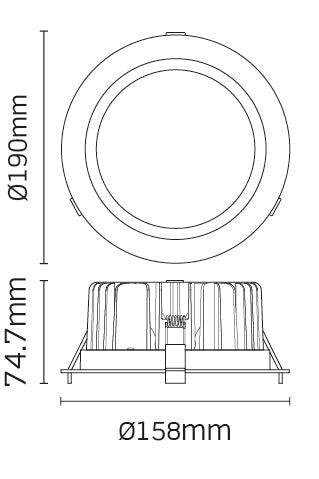 JCC Lighting - JC54302 - JCC Lighting JC54302 35W LED Downlight IP54 4000K Non dim 60° Ø160-170 cut out