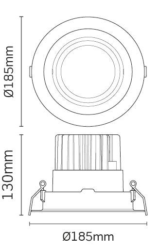 JCC Lighting - JC54303 - JCC Lighting Part Number JC54303 Commercial Gimbal Downlight 35W IP20 non-dimmable 4000K 3490lm 20°