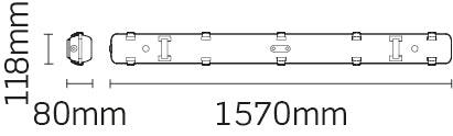 JCC Lighting - JC71556EM/WOP - JCC Lighting Part Number JC71556EM/WOP ToughLED weatherproof 5ft Twin IP65 4000K 57W 6150Lm White Opal Diffuser EM