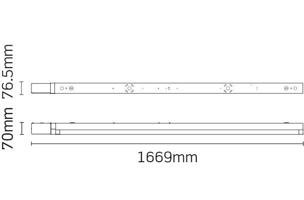 JCC Lighting - JC71743EMMWO - JCC Lighting JC71743EMMWO Skypack QR LED Batten 5ft Single IP20 4000K 39W 4400lm Microwave on/off Emergency