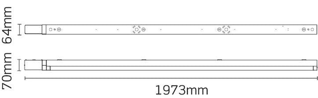 JCC Lighting - JC71745MW - JCC Lighting JC71745MW Skypack QR LED Batten 6ft Single IP20 4000K 54W 6480lm Microwave Dimming