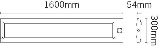 JCC Lighting - JC72303EMSD - JCC Lighting JC72303EMSD Skytile Surface Linear IP20 1500mm LED 80W 4700K Microwave Step Dimmable Emergency