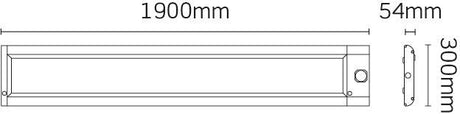 JCC Lighting - JC73304EMMW - JCC Lighting Part Number JC73304EMMW Skytile Surface Linear IP20 1800mm LED 100W 5700K Microwave on/off