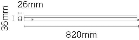 JCC Lighting - JC83305 - JCC Lighting JC83305 Undercabinet LED Batten IP20 12W 820mm 4000K White PC c/w 1m lead.