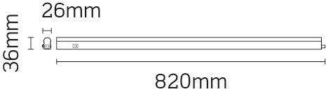 JCC Lighting - JC83305 - JCC Lighting JC83305 Undercabinet LED Batten IP20 12W 820mm 4000K White PC c/w 1m lead.