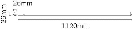 JCC Lighting - JC83307 - JCC Lighting JC83307 Undercabinet LED Batten IP20 15W 1120mm 4000K White PC c/w 1m lead.