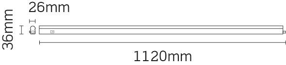 JCC Lighting - JC83307 - JCC Lighting JC83307 Undercabinet LED Batten IP20 15W 1120mm 4000K White PC c/w 1m lead.