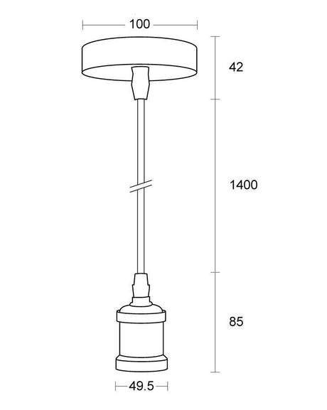 JCC Lighting - JC84221AK - E27 - Pendant