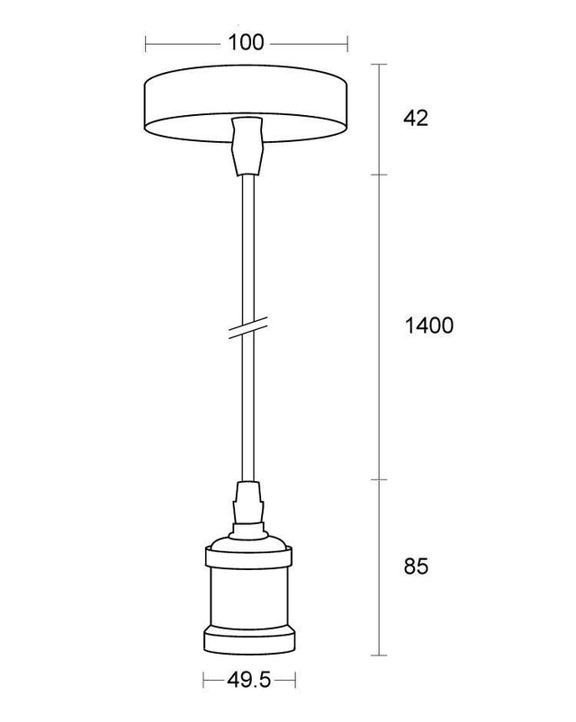 JCC Lighting - JC84221BLK - E27 - Pendant