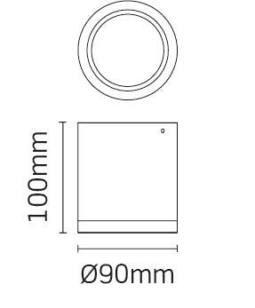 JCC Lighting - JC84300BLK - JCC Lighting Part Number JC84300BLK 10W Surface Mounted Downlight 4000K IP54 60° Beam angle Black Triac dimmable