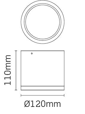 JCC Lighting - JC84302BLK - JCC Lighting Part Number JC84302BLK 25W Surface Mounted Downlight 4000K IP54 60° Beam angle Black Triac dimmable