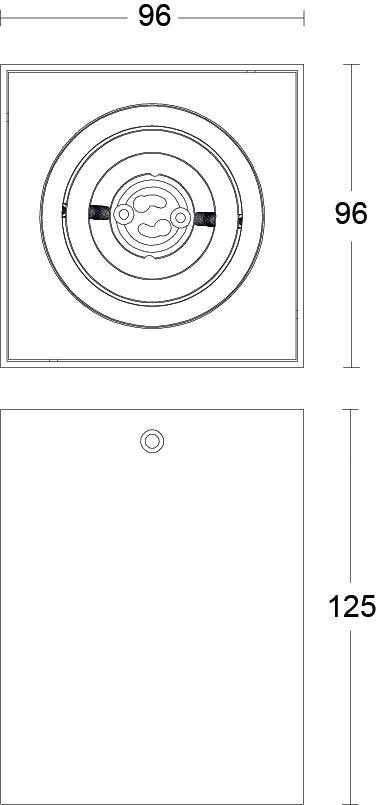 JCC Lighting - JC84318BLK - JCC Lighting JC84318BLK GU10 Square Surface Mount Tiltable Downlight Black