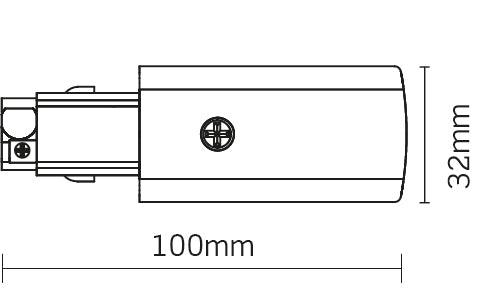 JCC Lighting - JC88105BLK - JCC Lighting JC88105BLK Mainline 3 Circuit Track Power Feed Left Black