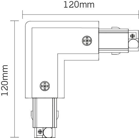 JCC Lighting - JC88107BLK - JCC Lighting JC88107BLK Mainline 3 Circuit Track 'L' Connector Right Side Earth Black