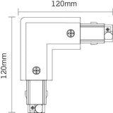 JCC Lighting - JC88107WH - JCC Lighting Part Number JC88107WH Mainline 3 Circuit Track 'L' Connector Right Side Earth White