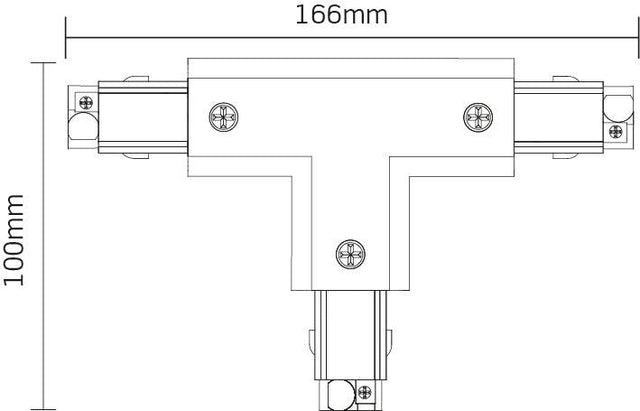 JCC Lighting - JC88110WH - JCC Lighting JC88110WH Mainline 3 Circuit Track 'T' Connector Left Side Earth White