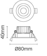 JCC Lighting - JC95301 - JCC Lighting Part Number JC95301 Nebula High Output LED Downlight IP65 8W dimmable 3000K 770Lm