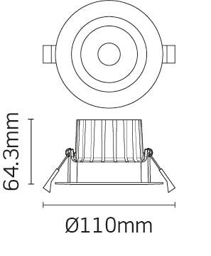 JCC Lighting - JC95303 - JCC Lighting Part Number JC95303 Nebula High Output LED Downlight IP65 10W dimmable 3000K 990Lm