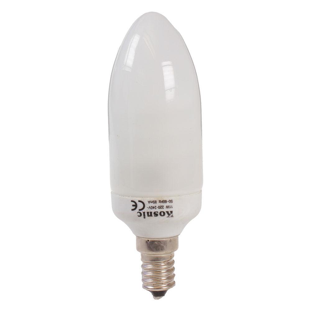 Kosnic - FL-CP-EC11SES82/08 KOS - Kosnic KCF11CND/E14-827 Kosnic Candle 240V 11W SES Low Energy Lamps