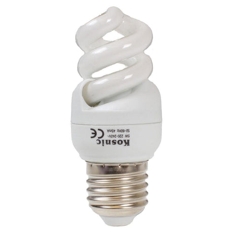 Kosnic - FL-CP-EH5ES82/10 KOS - Kosnic KCF05SP3/E27-827 Helix 5W E27 240V Very Warm White Low Energy Lamps