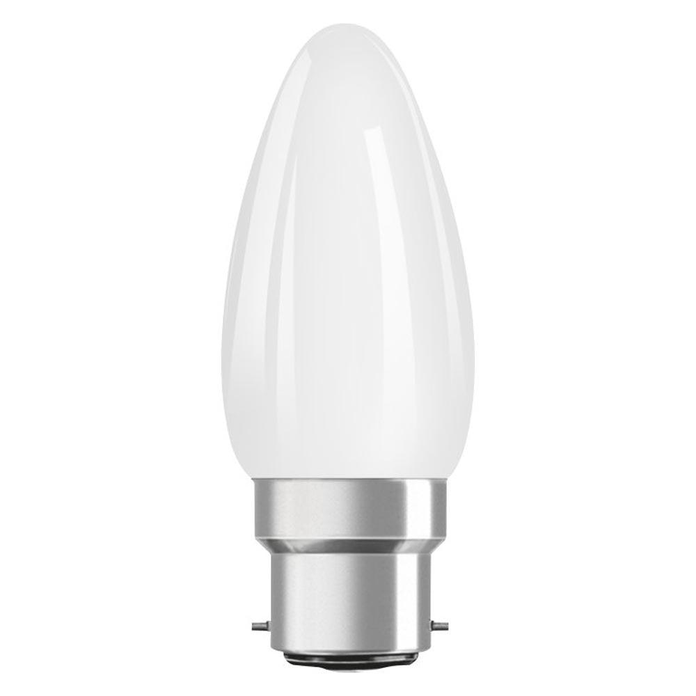 Ledvance - FL-CP-LCND4.8BCOVWW/DIM LDV - Ledvance LED Filament Candle 4.8W (40W) B22d Very Warm White Opal Dimmable MPN = 4058075590755