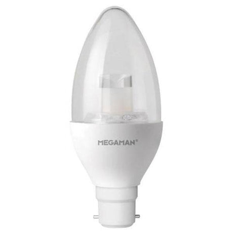 Megaman - FL-CP-LCND6BCCVWW/DT MEG - Megaman LC1106wCS 143806 LED Candle 6W BC Clear 2,700K MPN = 143806