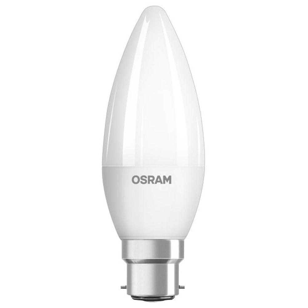 Osram - FL-CP-LCND6BCOVWW/DIM OSR - Osram 4052899279537 Osram LED Superstar Classic Candle 6W B22d Very Warm White Frosted Dimmable LED Candles LED Lamps