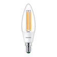 Philips - FL-CP-LCND2.3SESCWW PHI - Philips 929003480802 Philips Ultra Efficient LED Candle 2.3W (40W eq.) SES Clear 3000K LED Candles LED Lamps