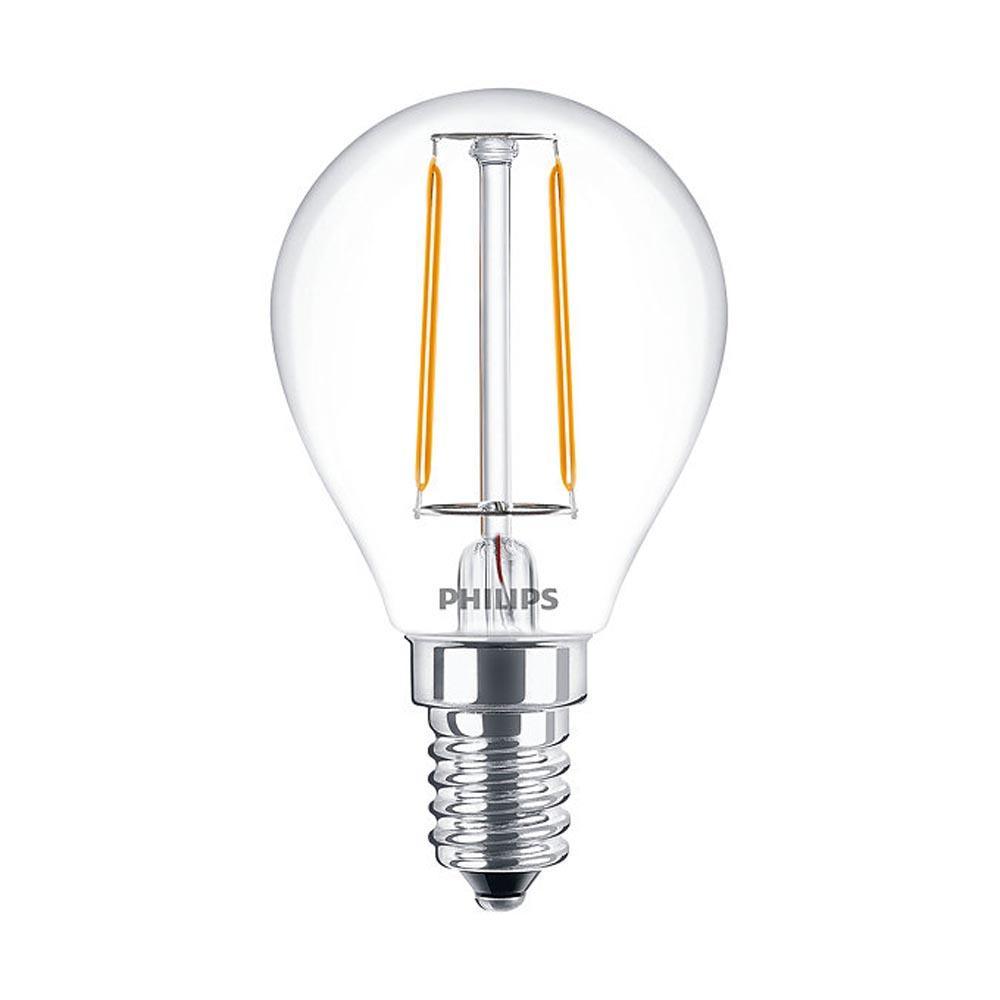 Philips - FL-CP-LRND45SESC/2VWW PHI - Philips Philips Classic LEDLuster ND 2-25W P45 E14 Small Edison Screwed Cap 827 2700K Very Warm White Clear