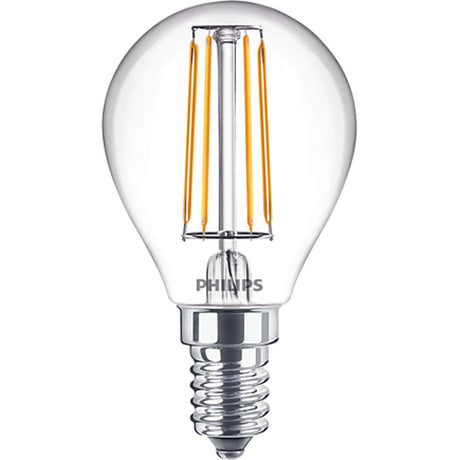 Philips - FL-CP-LRND45SESC/4.3VWW PHI - Philips Philips Classic LED P45 4.3W SES E14 Small Edison Screwed Cap Clear Very Warm White