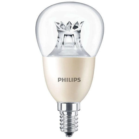 Philips - FL-CP-LRND45SESC/8VWW/DT PHI - Philips 929002491802 Philips LED P50 8W (60W) SES Clear Very Warm White DimTone LED 45mm Round LED Lamps