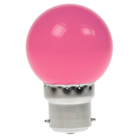 Prolite - FL-CP-LRND45BC/1.5PINK PRO - Prolite GOLF/1.5W/BC/PINK LED 45mm Round 1.5W B22d Pink LED 45mm Round LED Lamps