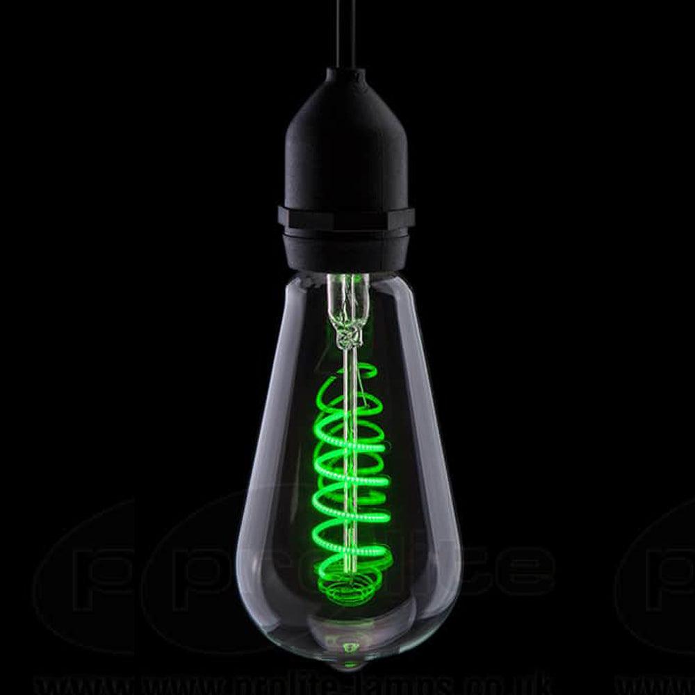 Prolite - FL-CP-LSQ4BCGR/DIM PRO - Prolite LED Filament Prolite LED Squirrel Cage 240V 4W B22d Green Dimmable Part Number = ST64/FILDIM/4W/BC/GREEN