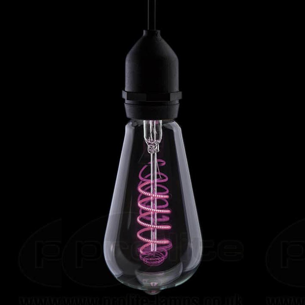 Prolite - FL-CP-LSQ4ESPK PRO - Prolite Prolite LED Squirrel Cage 110-240V 4W E27 Edison Screwed Cap Pink