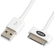 Ross - FL-CP-A30PCW1 BGE - Ross Ross 30-PIN To USB Sync & Charge Cable 1M In White