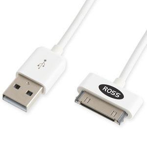 Ross - FL-CP-A30PCW1 BGE - Ross Ross 30-PIN To USB Sync & Charge Cable 1M In White