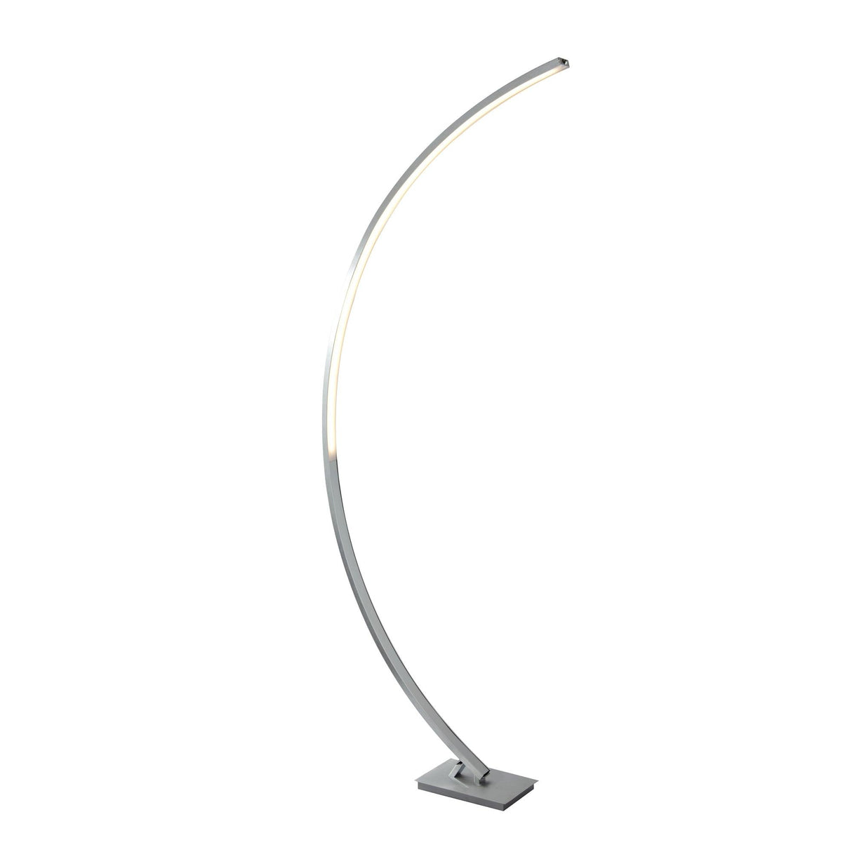 Searchlight - 1070SS - Searchlight Colton LED Curved Floor Lamp - Satin Silver & Opal Search Light Part Number 1070SS