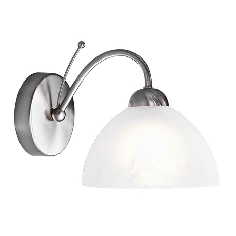 Searchlight - 1131-1SS - Searchlight Milanese Wall Light - Satin Silver Metal & Alabaster Glass Search Light Part Number 1131-1SS