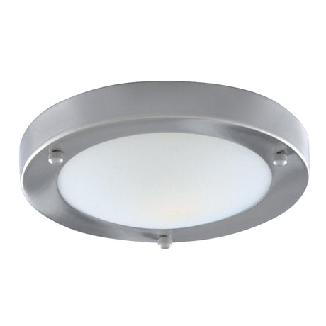 Searchlight - 1131-31SS - Searchlight Dublin Bathroom Flush - Satin Silver & Acid Glass Search Light Part Number 1131-31SS