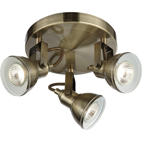 Searchlight - 1543AB - Searchlight Focus 3Lt Round Spotlight - Antique Brass Metal Search Light Part Number 1543AB