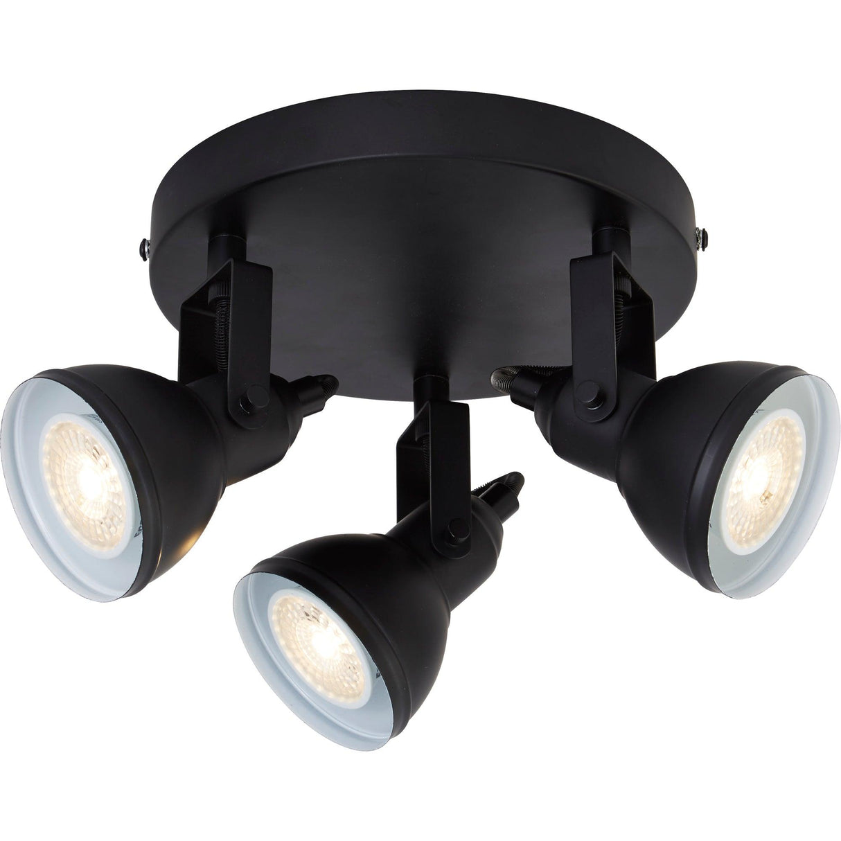 Searchlight - 1543BK - Searchlight Focus 3Lt Round Spotlight - Black Metal Search Light Part Number 1543BK