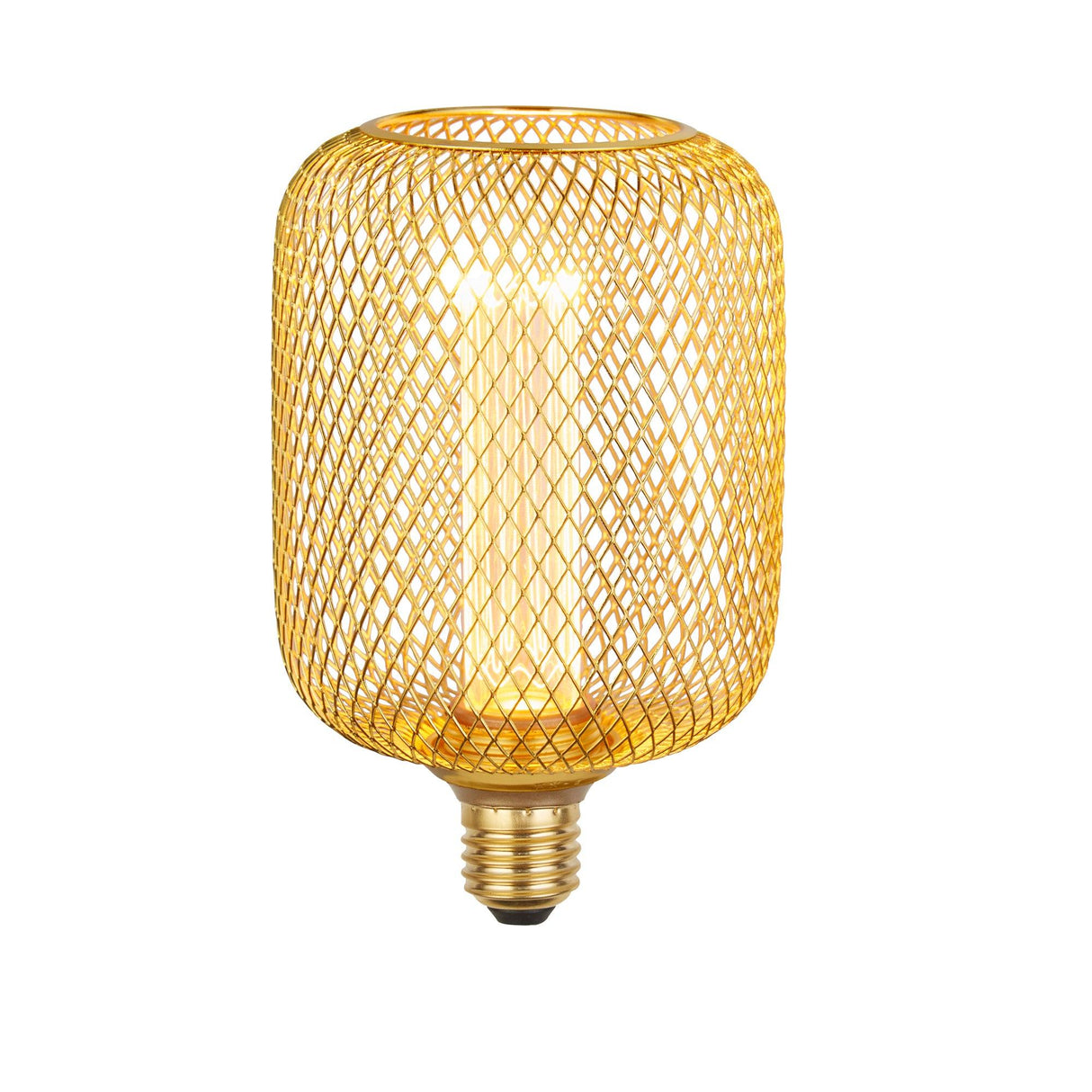 Searchlight - 16002GO - Searchlight Wire Mesh Effect Drum Lamp - Gold Metal Search Light Part Number 16002GO