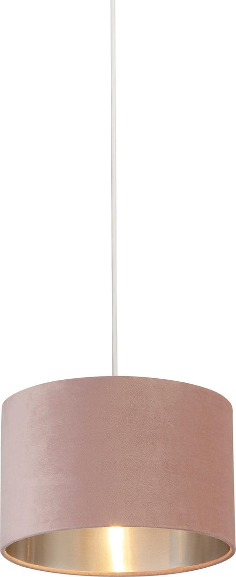 Searchlight - 21027PI - Searchlight Drum Shade - Pink Velvet with Silver Inner Dia.28cm Search Light Part Number 21027PI