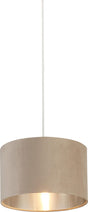 Searchlight - 21027TA - Searchlight Drum Shade - Taupe Velvet with Silver Inner Dia.28cm Search Light Part Number 21027TA