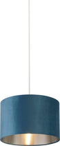 Searchlight - 21027TE - Searchlight Drum Shade - Teal Velvet with Silver Inner Dia.28cm Search Light Part Number 21027TE