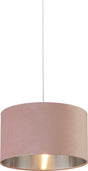 Searchlight - 21035PI - Searchlight Drum Shade - Pink Velvet With Silver Inner Dia.38cm Search Light Part Number 21035PI