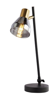 Searchlight - 23802-1SM - Searchlight Westminster Table Lamp - Black, Satin Brass Metal & Smoked Search Light Part Number 23802-1SM