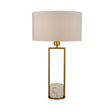 Searchlight - 2871GO - Searchlight Claire Table Lamp - Gold Metal, White Marble & White Shade Search Light Part Number 2871GO